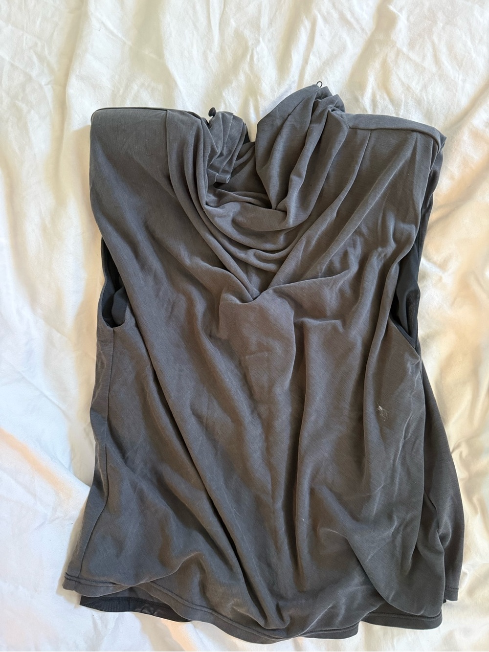 Alice + Olivia Gray Draped Strapless Top